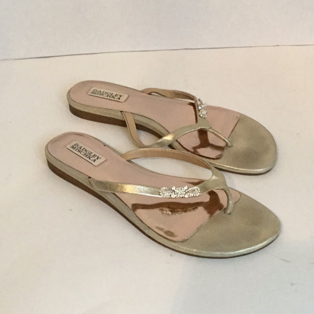 Badgley Mischa Rhinestone Toe-Post Sandals